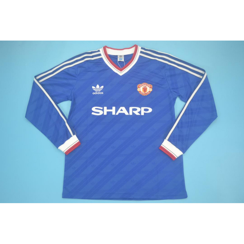 Manchester United Retro Manga Larga Tercera 86-88 Manchester United Retro Manga Larga Tercera 86-88