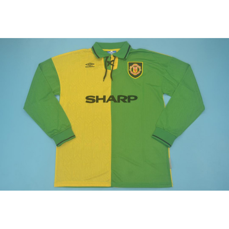 Manchester United Retro Manga Larga Visitante 92-94 Manchester United Retro Manga Larga Visitante 92-94