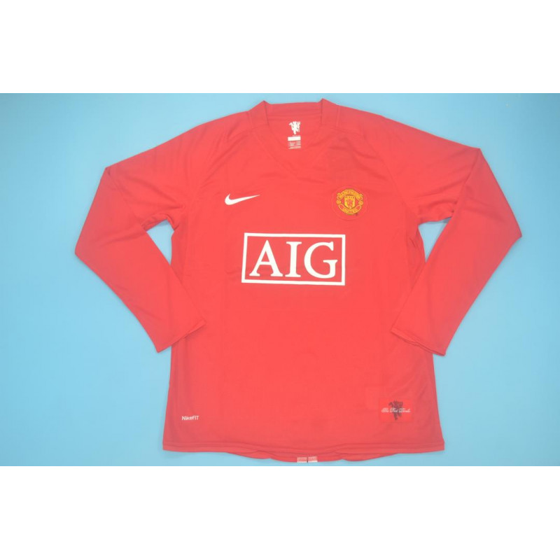 Manchester United Retro Manga Larga Local 08-09 Manchester United Retro Manga Larga Local 08-09