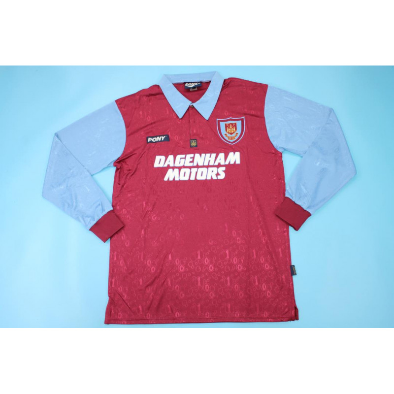 West Ham Retro Manga Larga Local 95-97 West Ham Retro Manga Larga Local 95-97