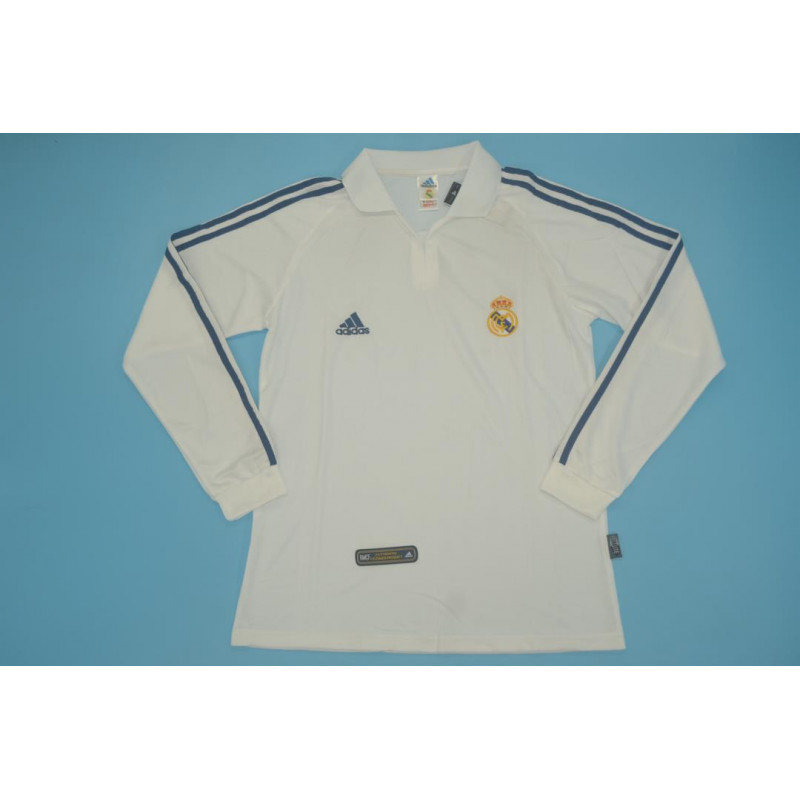 Real Madrid Retro Manga Larga Sin Sponsor Local 01-02 Real Madrid Retro Manga Larga Sin Sponsor Local 01-02