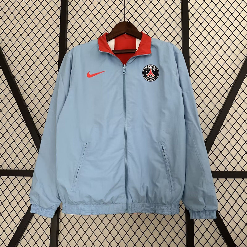 PSG Cortavientos Reversible Azul Rojo PSG Cortavientos Reversible Azul Rojo