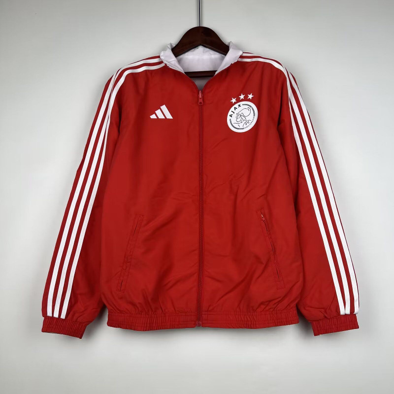 Ajax Cortavientos Reversible Rojo Blanco Ajax Cortavientos Reversible Rojo Blanco
