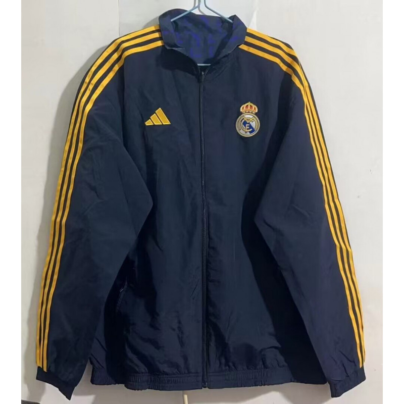Real Madrid Cortavientos Reversible Azul Dorado Real Madrid Cortavientos Reversible Azul Dorado