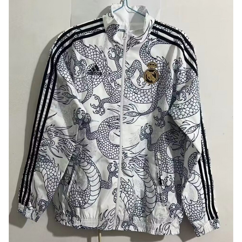 Real Madrid Cortavientos Reversible Dragón Blanco Real Madrid Cortavientos Reversible Dragón Blanco