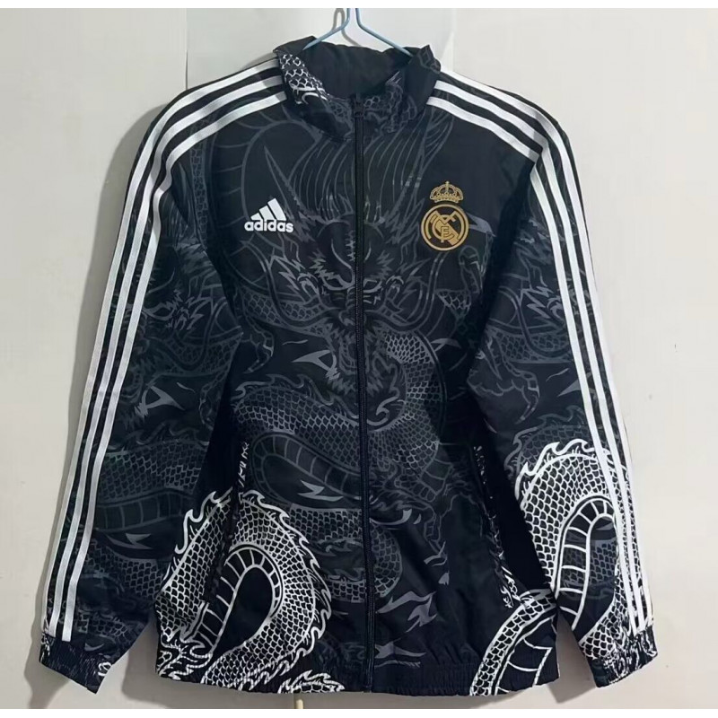 Real Madrid Cortavientos Reversible Dragón Negro Real Madrid Cortavientos Reversible Dragón Negro