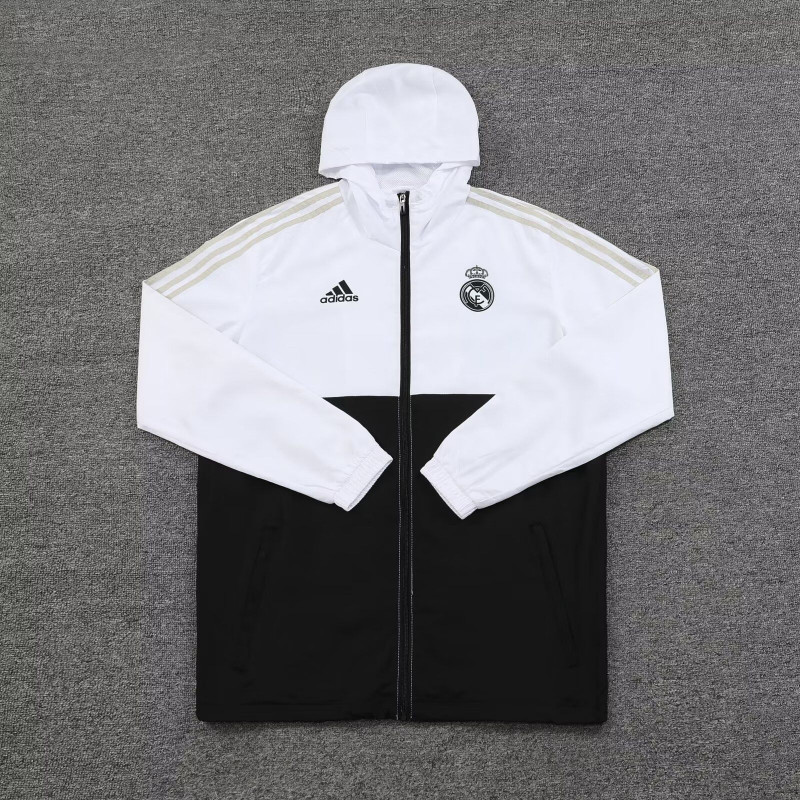 Real Madrid Cortavientos Blanco Negro Real Madrid Cortavientos Blanco Negro