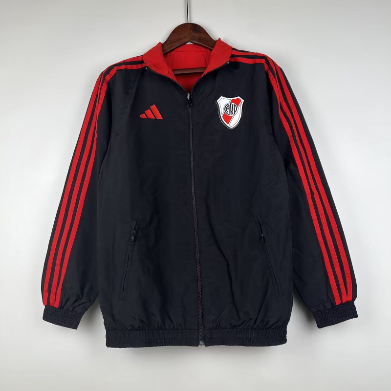 River Plate Cortavientos Reversible Negro Rojo River Plate Cortavientos Reversible Negro Rojo