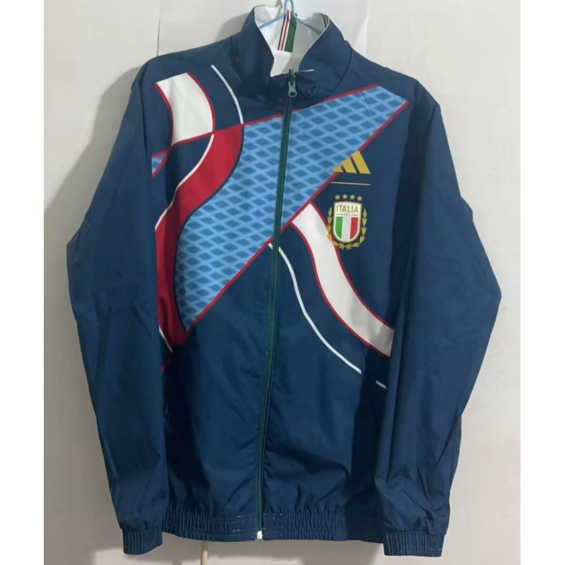 Italia Cortavientos Reversible Azul con Rayas Italia Cortavientos Reversible Azul con Rayas