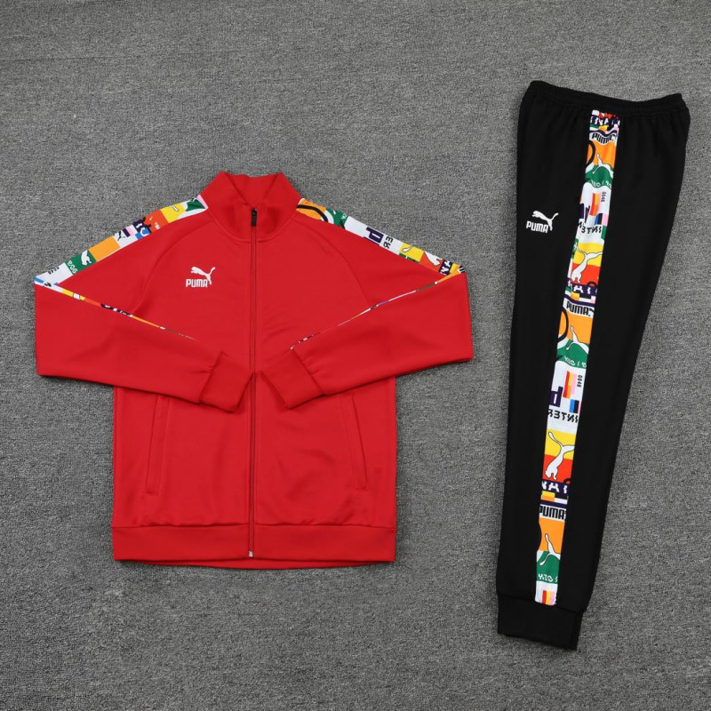 Chandal Puma Rojo Mangas Estampadas Chandal Puma Rojo Mangas Estampadas