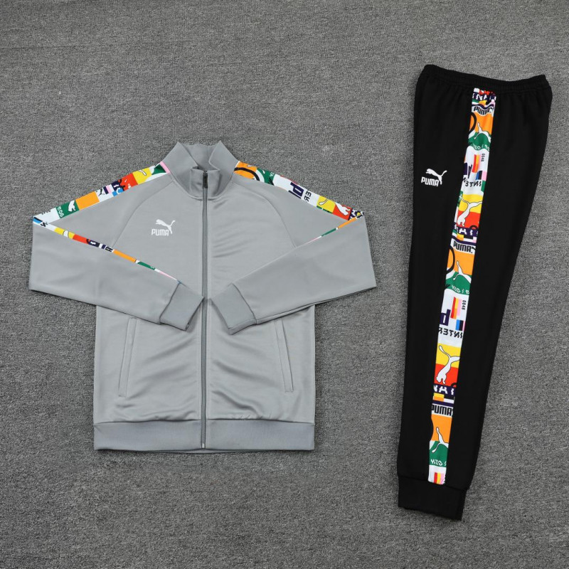 Chandal Puma Gris Mangas Estampadas Chandal Puma Gris Mangas Estampadas