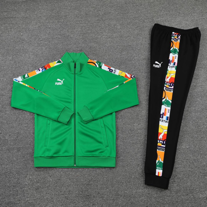 Chandal Puma Verde Mangas Estampadas Chandal Puma Verde Mangas Estampadas