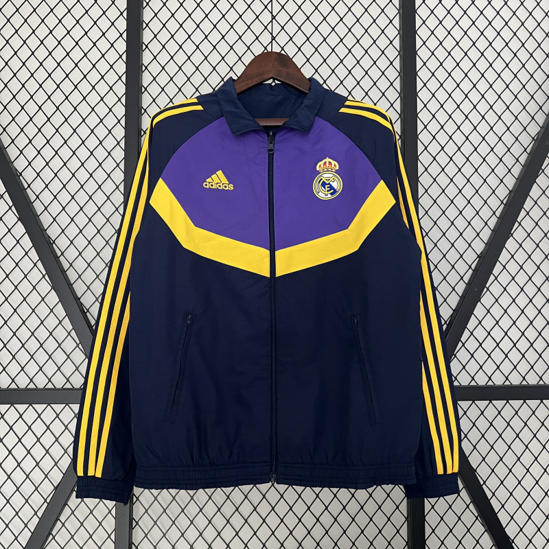 Real Madrid Cortavientos Reversible Morado Dorado Real Madrid Cortavientos Reversible Morado Dorado