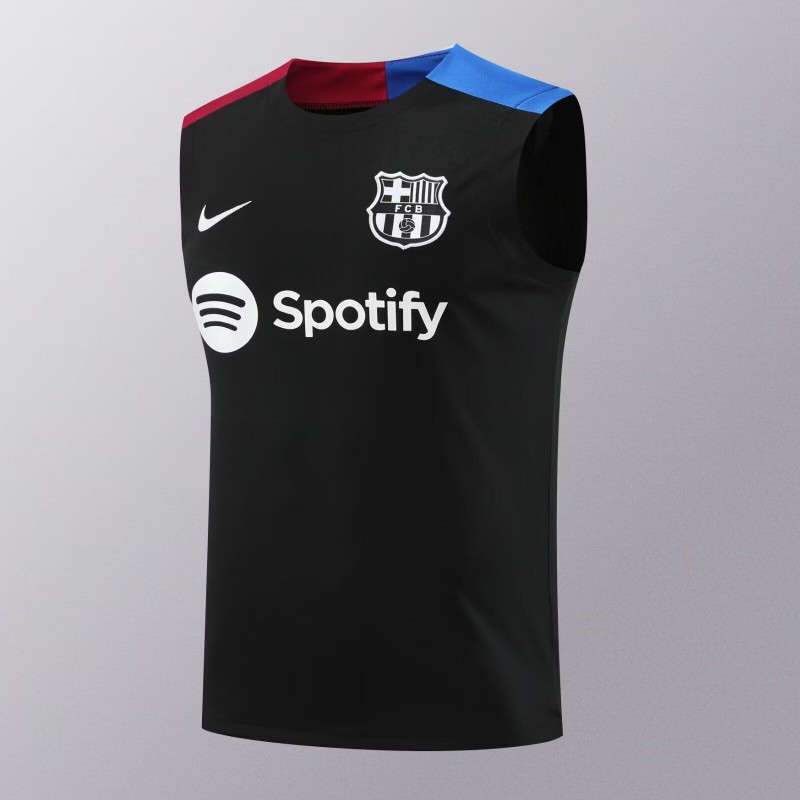 Barcelona Entrenamiento Sin Mangas Negro Azul Rojo 2024 Barcelona Entrenamiento Sin Mangas Negro Azul Rojo 2024