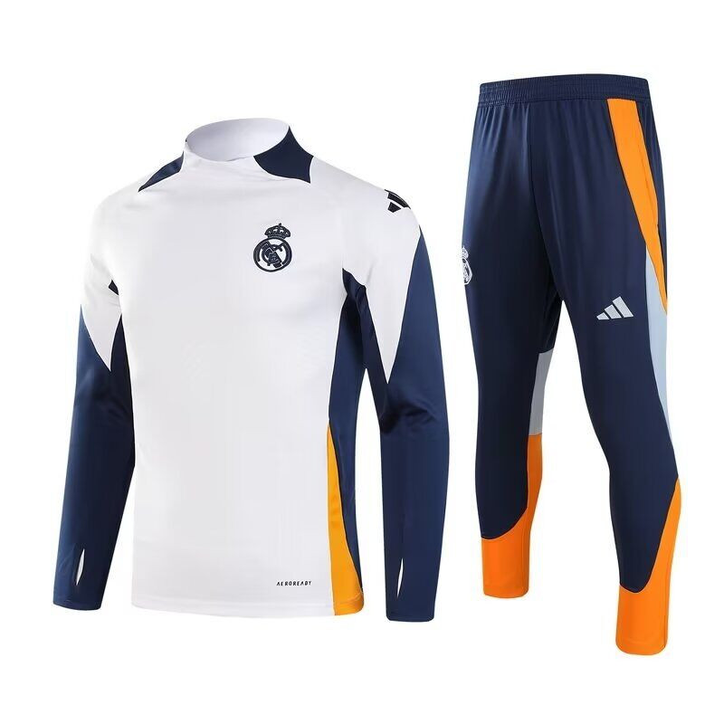 Real Madrid Chandal Entrenamiento Blanco Azul Oscuro 24-25 Real Madrid Chandal Entrenamiento Blanco Azul Oscuro 24-25