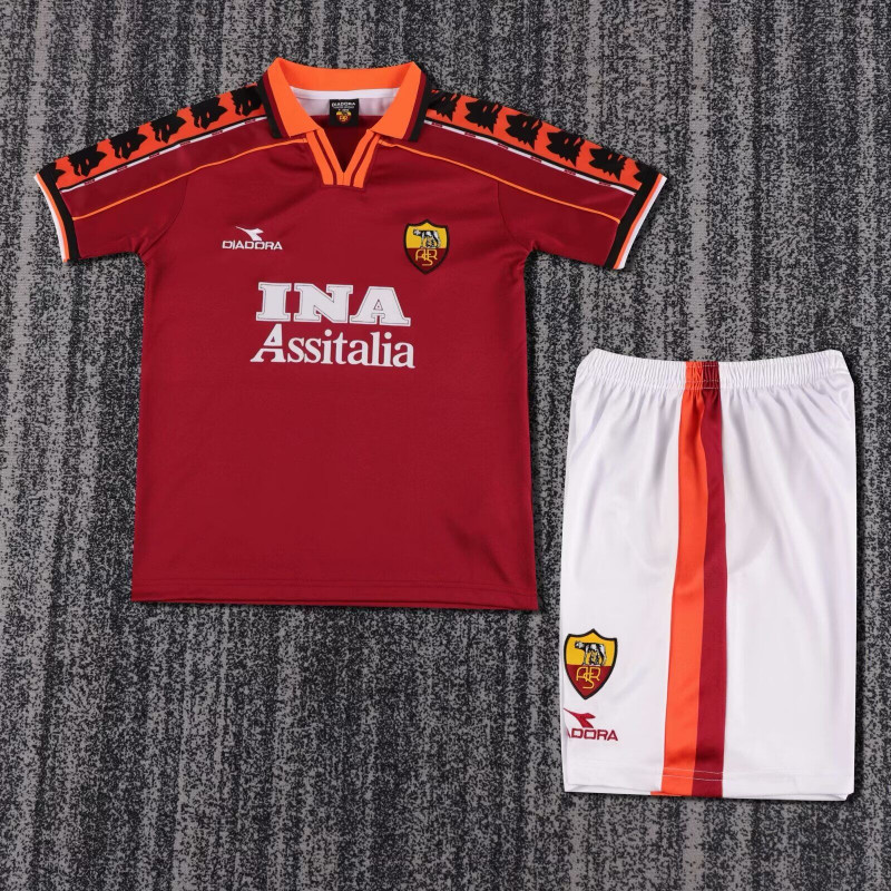 Roma Retro KIT NIÑO Local 98-99 Roma Retro KIT NIÑO Local 98-99