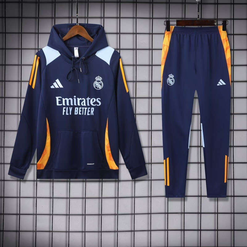 Real Madrid Chandal Capucha Azul Oscuro 24-25 Real Madrid Chandal Capucha Azul Oscuro 24-25