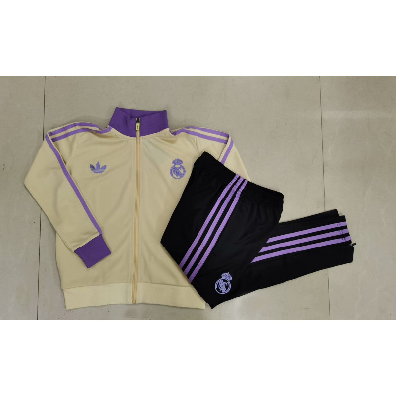 Real Madrid Chandal Crema Morado 24-25 Real Madrid Chandal Crema Morado 24-25