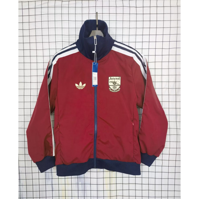 Arsenal Cortavientos Retro Rojo Oscuro Arsenal Cortavientos Retro Rojo Oscuro