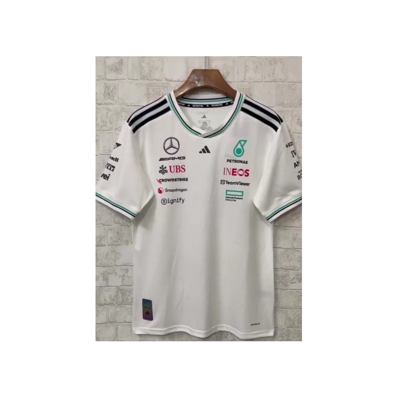 F1 Camiseta Mercedes Blanca 2025 F1 Camiseta Mercedes Blanca 2025