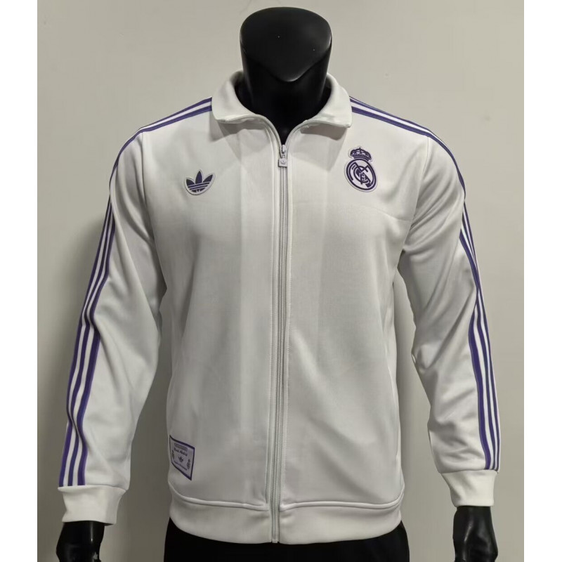 Real Madrid Chaqueta Retro Blanca Real Madrid Chaqueta Retro Blanca