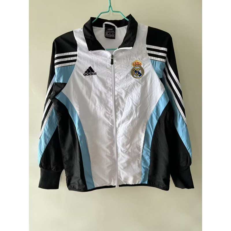 Real Madrid Cortavientos Blanco Azul Negro Real Madrid Cortavientos Blanco Azul Negro