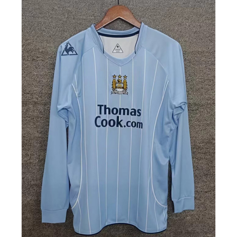 Manchester City Retro Manga Larga Local 07-08 Manchester City Retro Manga Larga Local 07-08