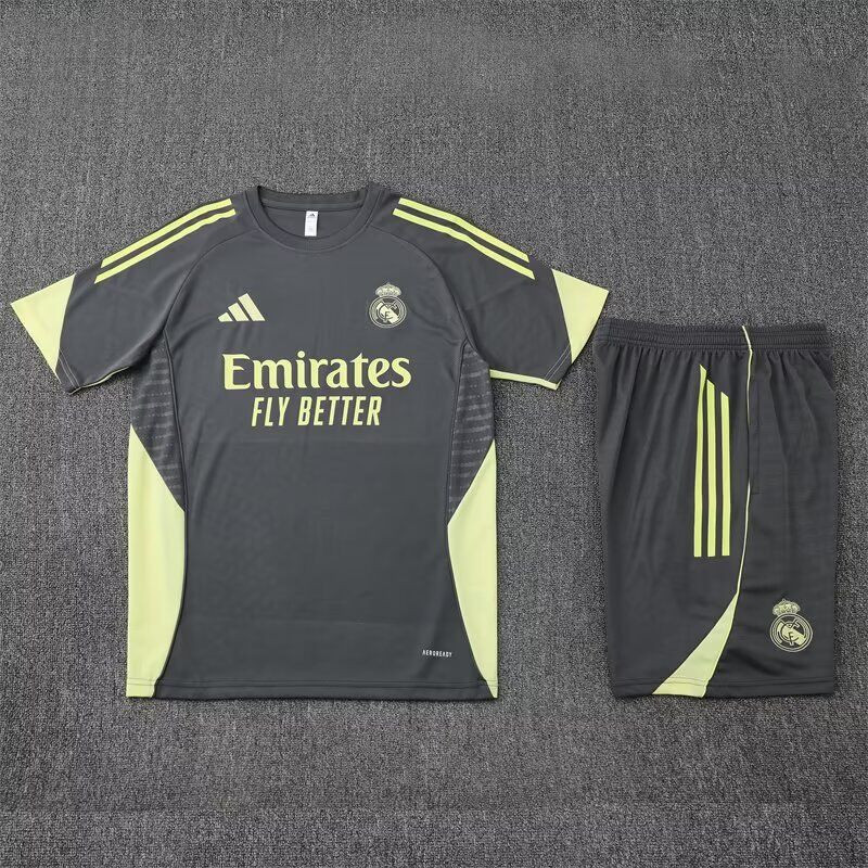 Kit Entrenamiento Real Madrid Gris Verde 2025 Kit Entrenamiento Real Madrid Gris Verde 2025