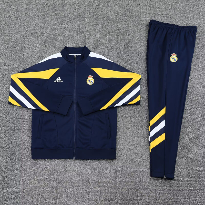 Real Madrid Chandal Retro Azul Oscuro Amarillo Real Madrid Chandal Retro Azul Oscuro Amarillo