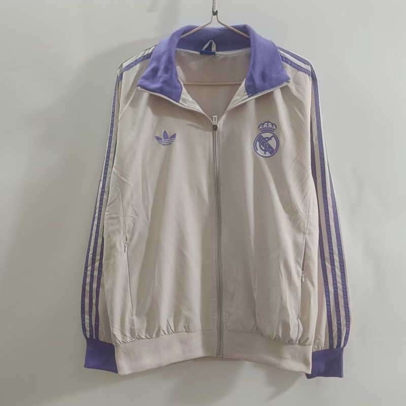 Real Madrid Cortavientos Blanco Morado Real Madrid Cortavientos Blanco Morado