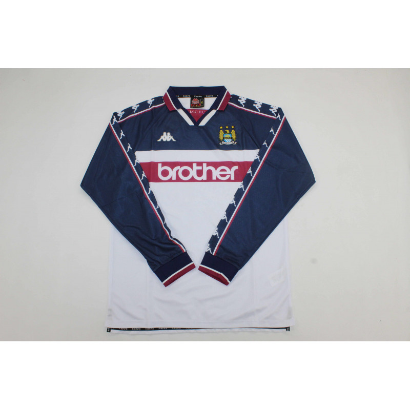Manchester City Retro Manga Larga Visitante 97-98 Manchester City Retro Manga Larga Visitante 97-98