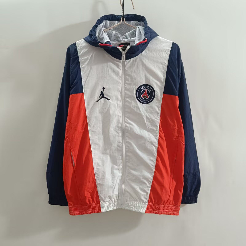 PSG Cortavientos Blanco Rojo Azul Oscuro PSG Cortavientos Blanco Rojo Azul Oscuro