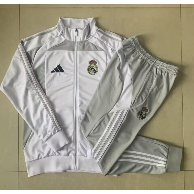 Chandal Niño Real Madrid Gris Blanco 25-26 Chandal Niño Real Madrid Gris Blanco 25-26