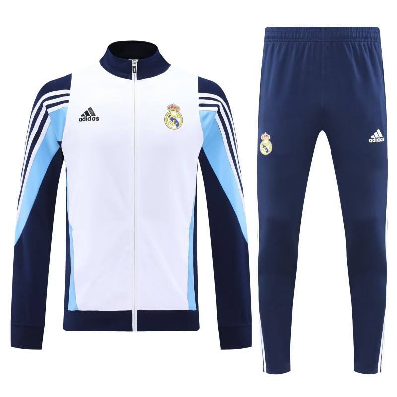 Real Madrid Chandal Retro Blanco Azul Oscuro Real Madrid Chandal Retro Blanco Azul Oscuro