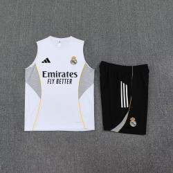 Kit Entrenamiento Real Madrid Sin Mangas Blanco 25-26
