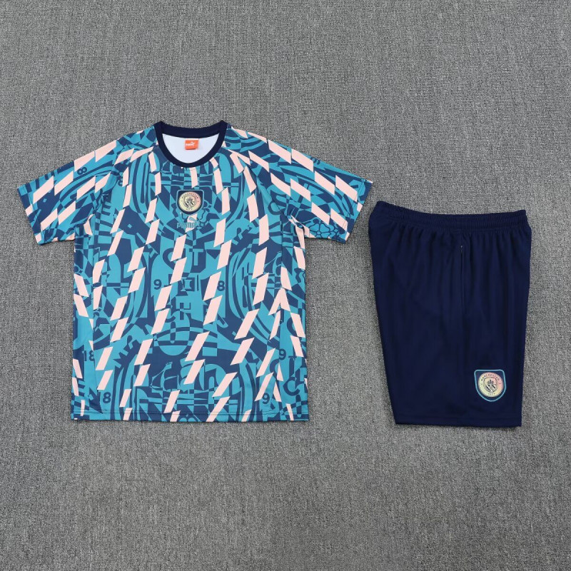 Kit Entrenamiento Manchester City Azul Rosa 25-26 Kit Entrenamiento Manchester City Azul Rosa 25-26