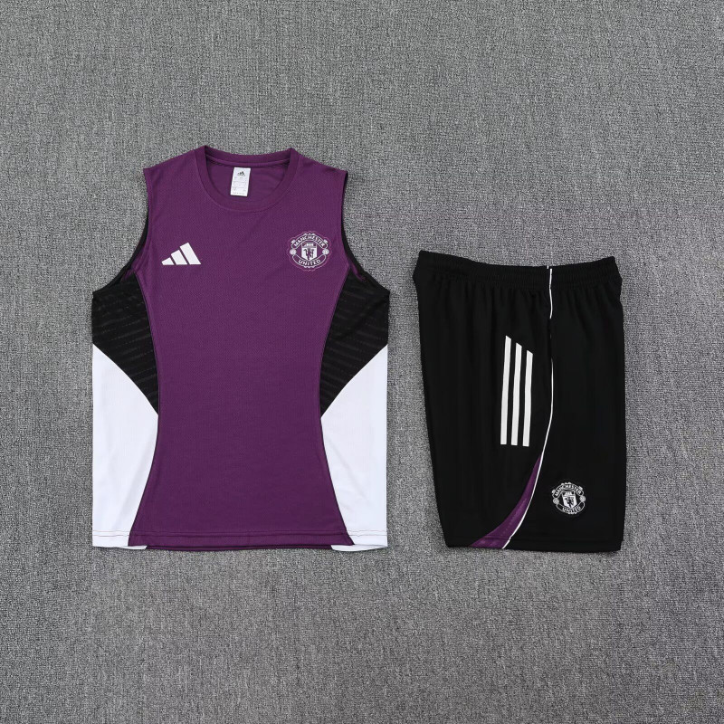 Kit Entrenamiento Manchester United Sin Mangas Morado 25-26 Kit Entrenamiento Manchester United Sin Mangas Morado 25-26
