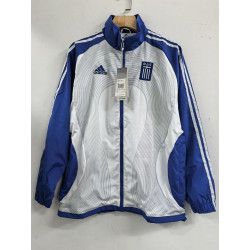 Grecia Cortavientos Retro Blanco Azul 2006