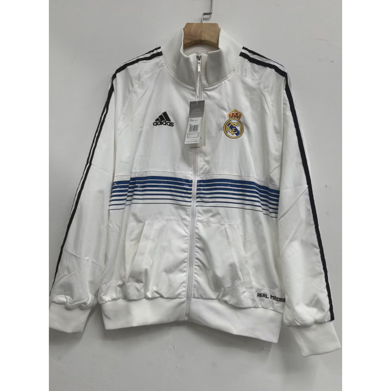 Real Madrid Cortavientos Retro Blanco Real Madrid Cortavientos Retro Blanco