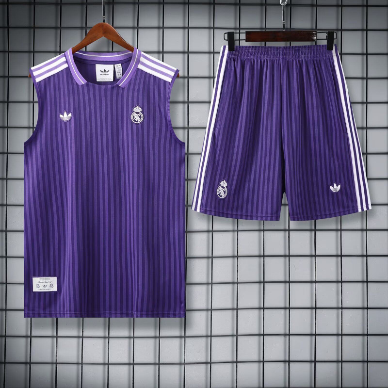 Kit Entrenamiento Real Madrid Sin Mangas Morado 25-26 Kit Entrenamiento Real Madrid Sin Mangas Morado 25-26