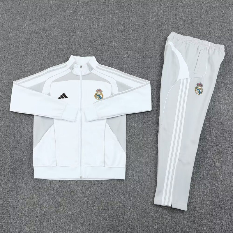 Real Madrid Chandal Gris Blanco 25-26 Real Madrid Chandal Gris Blanco 25-26