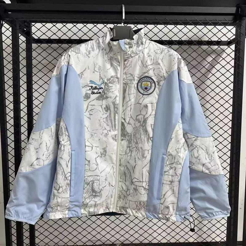 Manchester City Cortavientos Reversible Azul Blanco Manchester City Cortavientos Reversible Azul Blanco