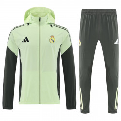 Real Madrid Chandal Cortavientos Verde Claro Con Capucha