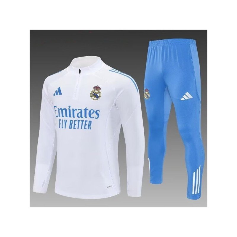 Chandal Entrenamiento Niño Real Madrid Blanco Azul 25-26 Chandal Entrenamiento Niño Real Madrid Blanco Azul 25-26
