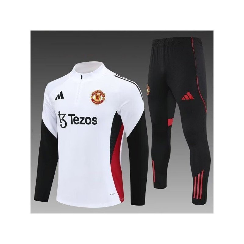 Chandal Niño Entrenamiento Manchester United Blanco Negro 25-26 Chandal Niño Entrenamiento Manchester United Blanco Negro 25-26