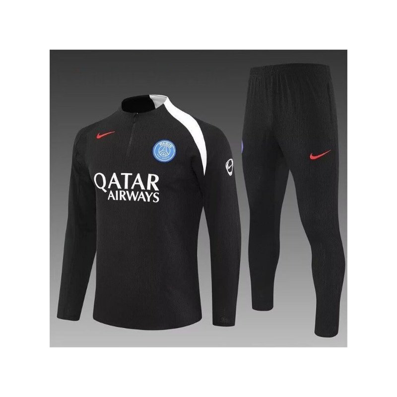 Chandal Niño Entrenamiento PSG Negro Blanco 25-26 Chandal Niño Entrenamiento PSG Negro Blanco 25-26