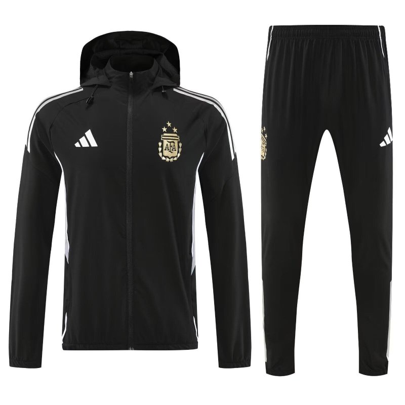 Argentina Chandal Con Capucha Negro 25-26 Argentina Chandal Con Capucha Negro 25-26
