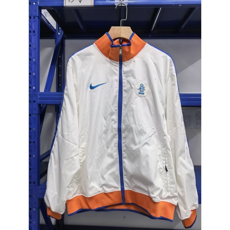 Holanda Cortavientos Retro Blanco Naranja Holanda Cortavientos Retro Blanco Naranja