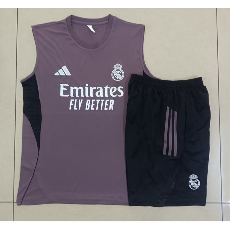 Kit Entrenamiento Real Madrid Sin Mangas Morado 25-26