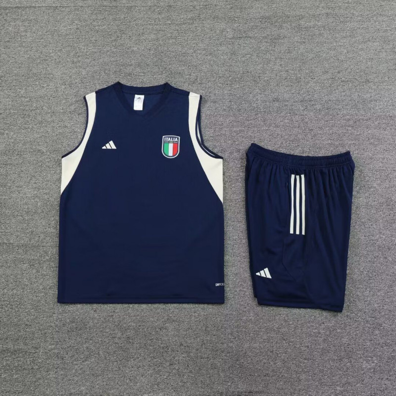 Kit Entrenamiento Italia Azul Sin Mangas Kit Entrenamiento Italia Azul Sin Mangas